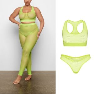 SKIMS BUNDLE Perforated Seamless Collection of 3 in Lime Green Size XXS-S NEW